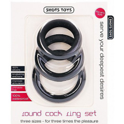Shots Toys Set de 3 cockrings noirs en silicone